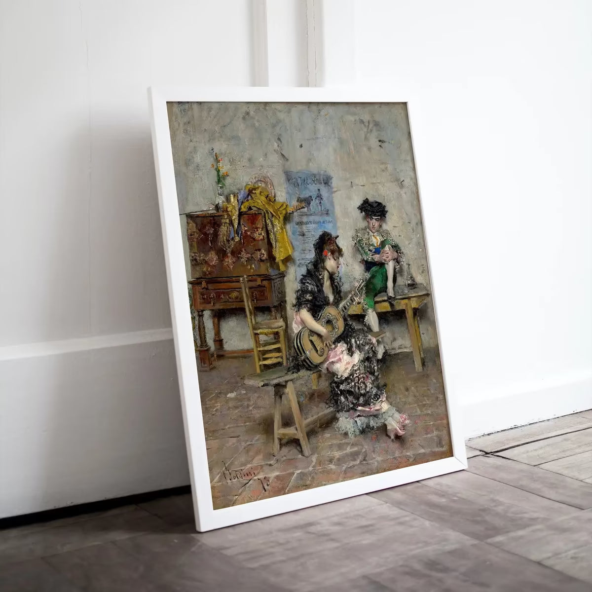 Vintage Oil Painting Printable | Woman Guitarist | Victorian Antique Print | Musician Downloadable | Vintage Woman Playing Guitar Portrait – Printable Wall Art