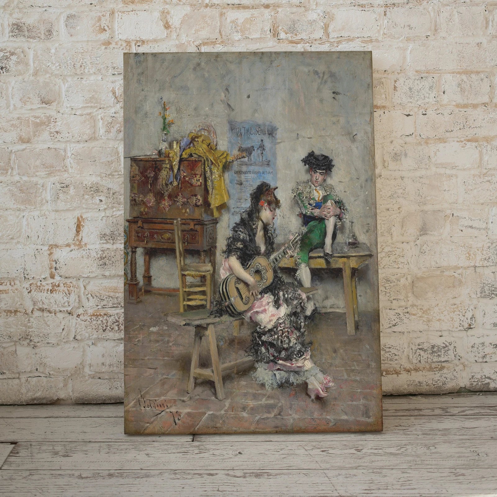 Vintage Oil Painting Printable | Woman Guitarist | Victorian Antique Print | Musician Downloadable | Vintage Woman Playing Guitar Portrait – Printable Wall Art Digital Download – Digital Download