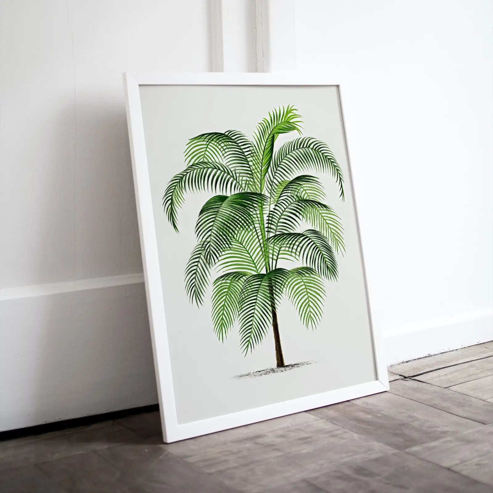 Dessin vintage de palmier, art mural tropical. Décor de feuilles de palmier, affiche nature rétro téléchargement instantané, illustration botanique #17.