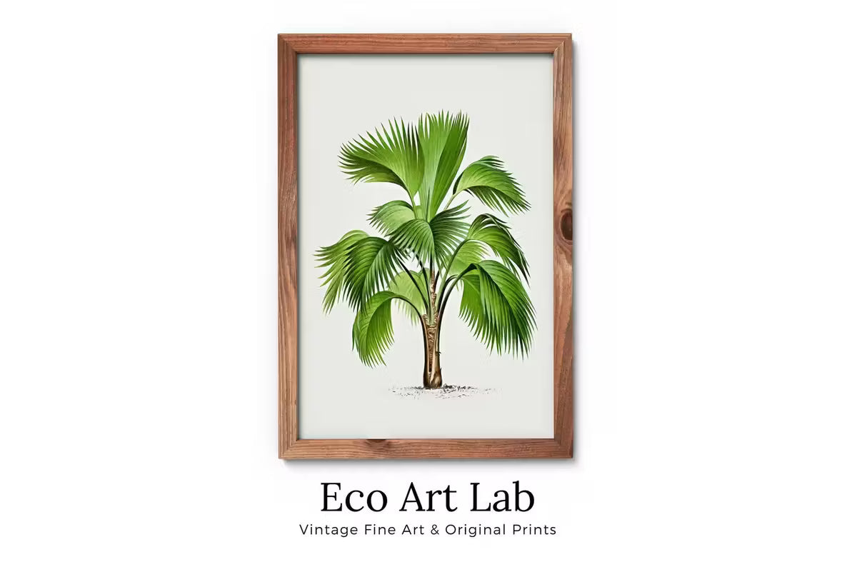 Vintage Palm Tree Drawing Print Tropical Wall Art. Palm Leaves Tree Decor, Retro Nature Poster Instant Download Botanical Illustration #29 – Printable Wall Art