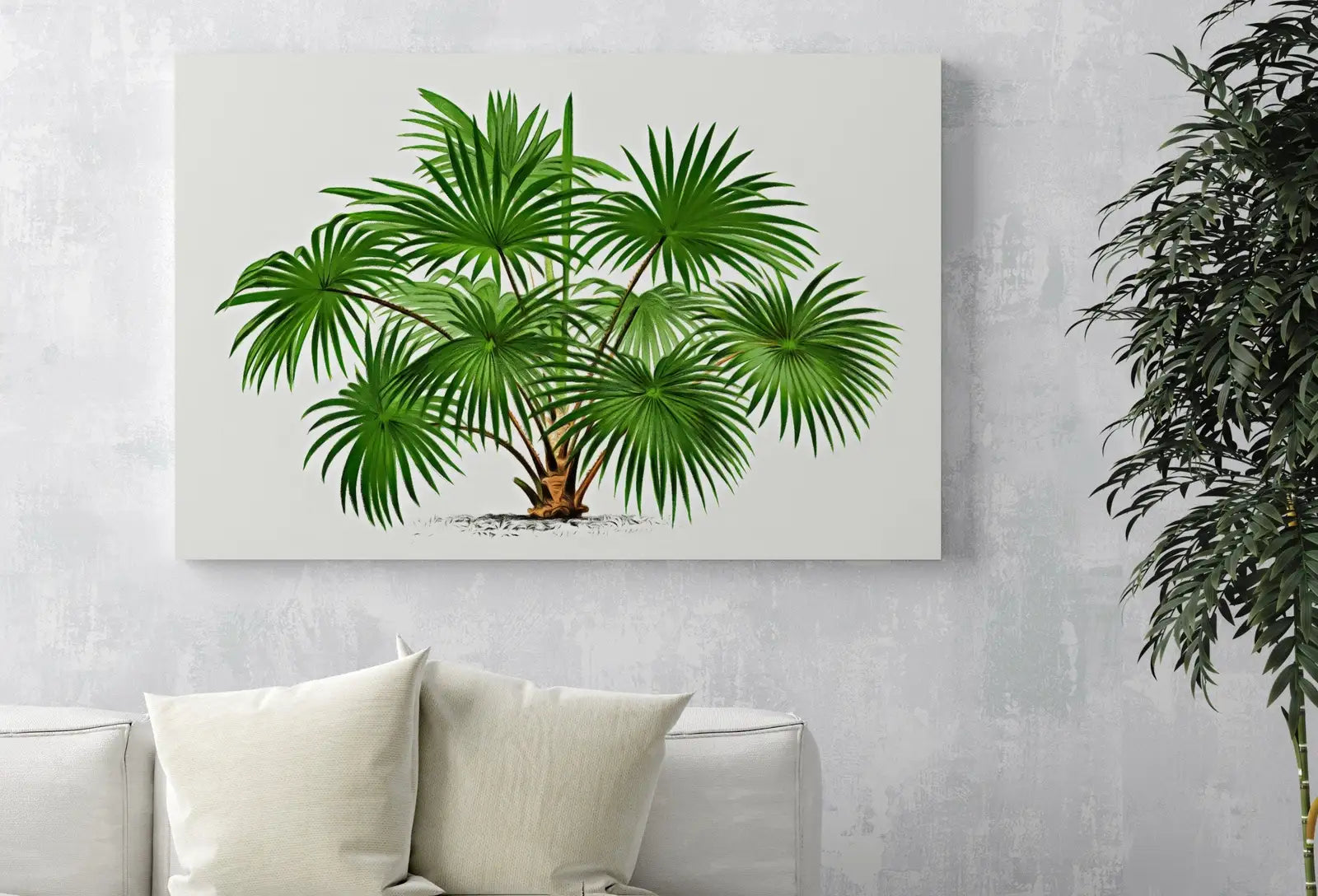 Dessin vintage de palmier, œuvre murale tropicale. Décor de palmier, affiche rétro téléchargement instantané, illustration botanique numérique #08.