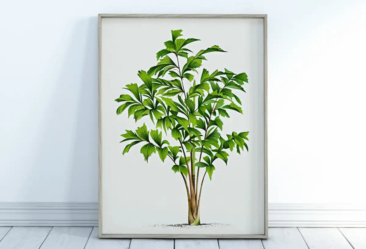 Impression de palmier vintage art mural tropical. Décor de feuilles de palmier, affiche nature rétro téléchargement instantané, reproduction botanique, art de palmiers #22