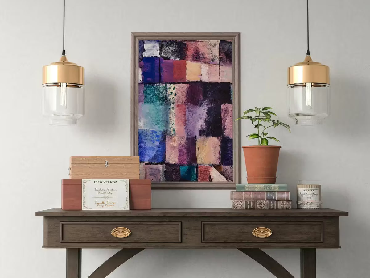 Vintage Paul Klee Colorful Abstract Oil Painting. Motif From Hammamet Printable Wall Art. Instant Download Abstract Art. Mosaic Wall Art – Printable Wall Art