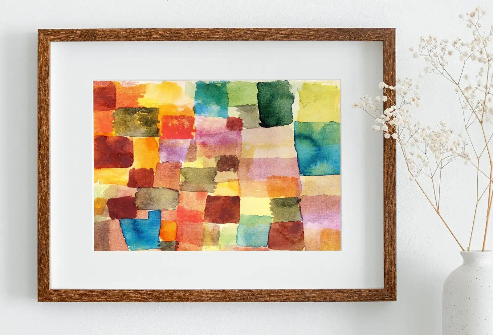 Peinture abstraite colorée vintage de Paul Klee. Art mural imprimable. Téléchargement instantané d’art abstrait à l’aquarelle. Art mural abstrait minimaliste.