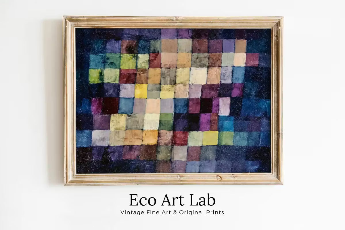 Vintage Paul Klee "Old Sound" Colorful Abstract Painting. Printable Wall Art. Instant Download Dark Abstract Art. Mosaic Abstract Wall Art – Printable Wall Art