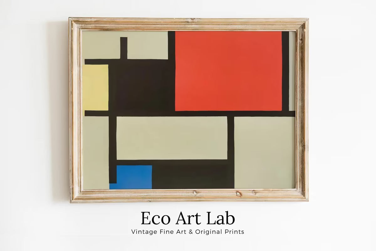 Vintage Piet Mondrian Colorful Abstract Painting. Printable Wall Art. Instant Download Geometric Art. Bauhaus Abstract Aesthetic Wall Art – Printable Wall Art