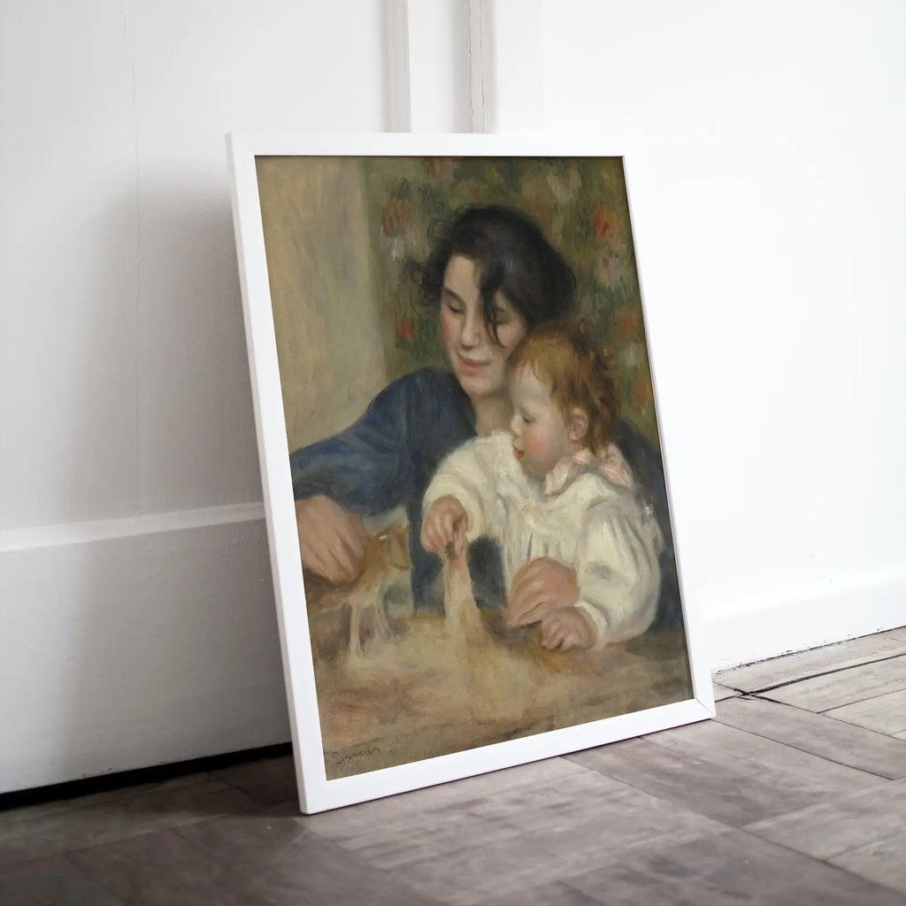 Detail view of artwork from Vintage Printable Painting. Gabrielle and Jean by Auguste Renoir. Printable Wall Art. Antique Oil Painting. Instant Download. Nursery Art.. (variation 1)