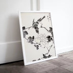 Vintage Robin Birds and Rose Japanese Painting. Japanese Wall Art Printable Poster. 19th Century Japanese Vintage Wall Art, Bird Asian Art – Printable Wall Art