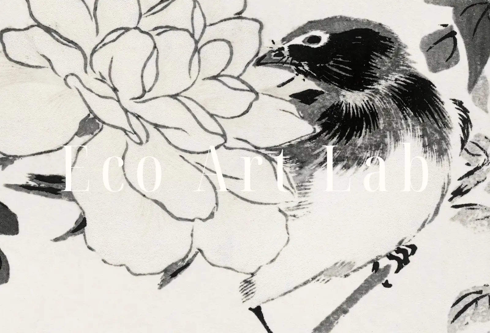 Oiseaux Robin et Rose - Peinture Japonaise Vintage. Affiche murale japonaise imprimable. Art asiatique d’oiseau du XIXe siècle.