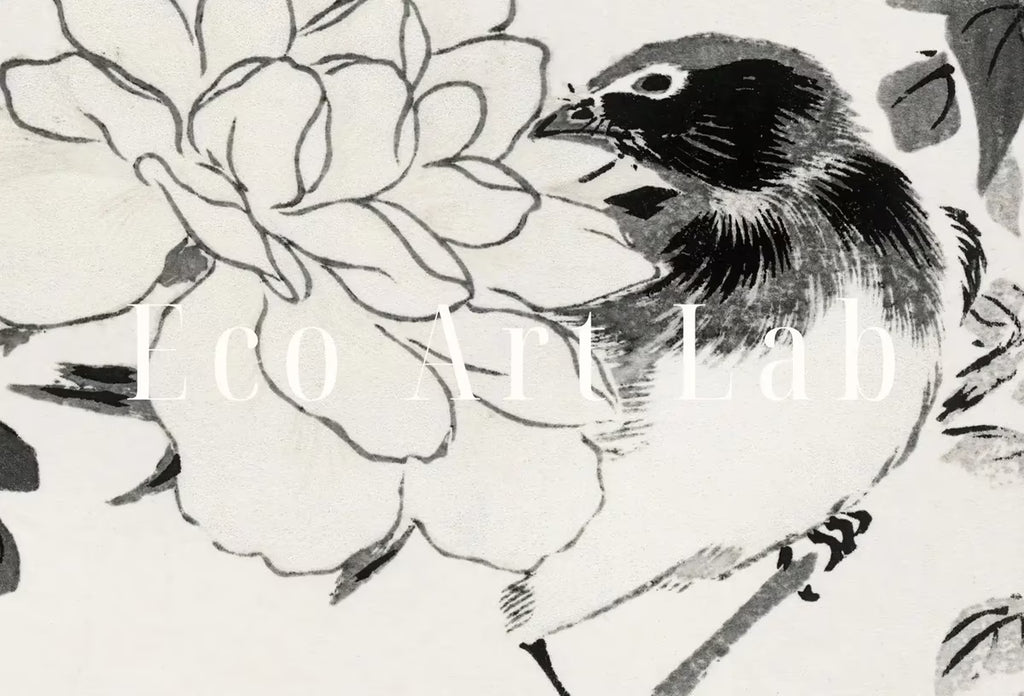 Vintage Robin Birds and Rose Japanese Painting. Japanese Wall Art Printable Poster. 19th Century Japanese Vintage Wall Art, Bird Asian Art – Printable Wall Art