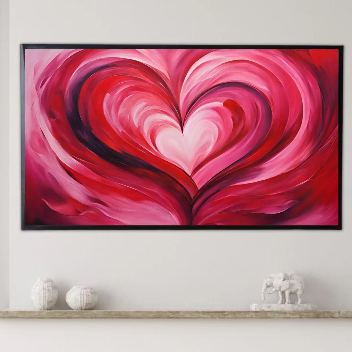 Vintage Rose Art For Frame TV. Romantic Home Design For Valentine's Day Decor. Floral Love Theme Wall Decor – Frame TV  Art