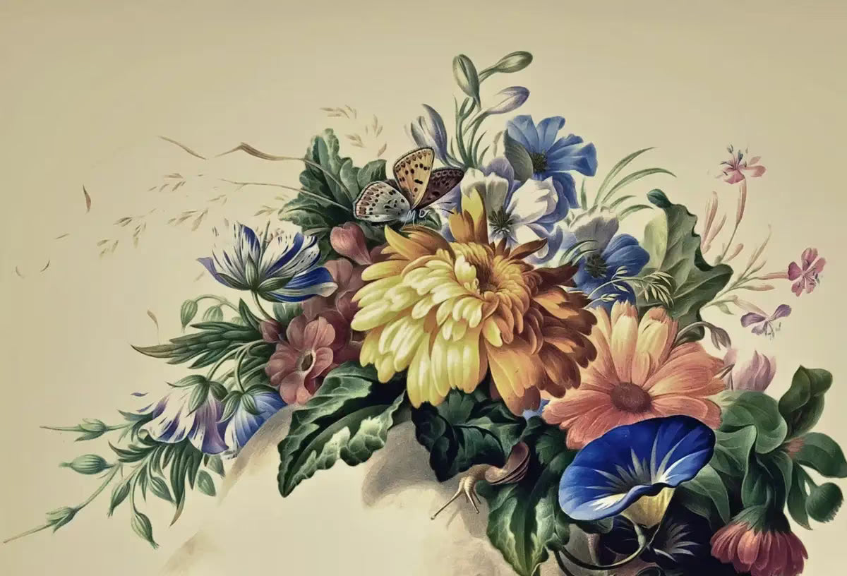 Vintage Skull Painting Printable Wall Art, Skull With Colorful Flowers, Floral Skull Print, , Skull Wall Decor Poster – Printable Wall Art