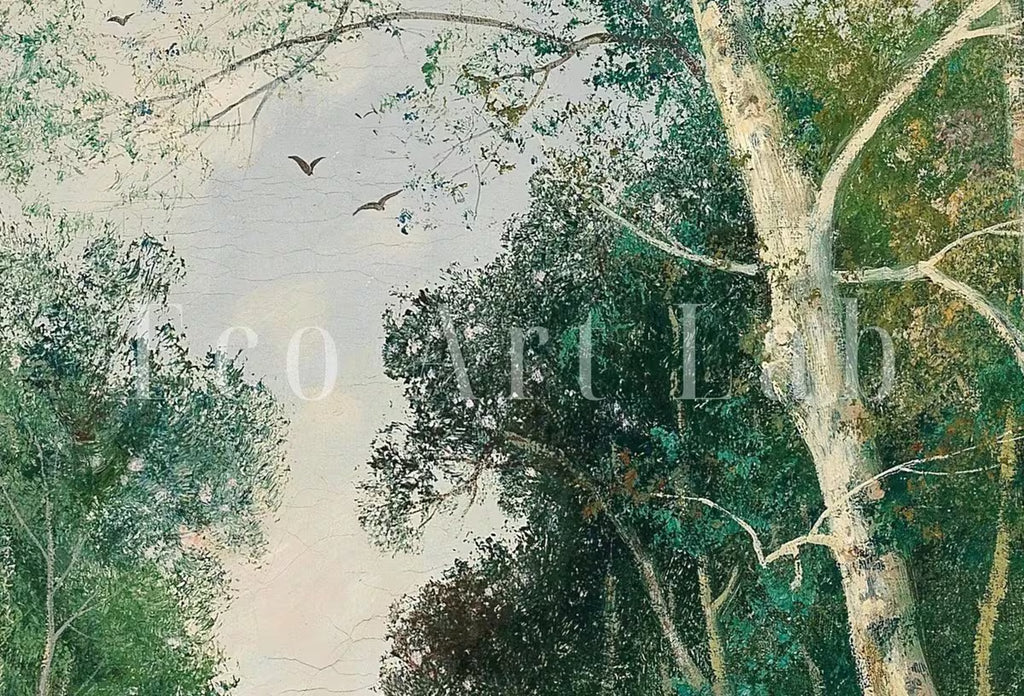 Vintage Spring Landscape Print. Printable Wall Art. Antique Nature Print. Spring Landscape Oil Painting. River Painting Digital Print – Printable Wall Art