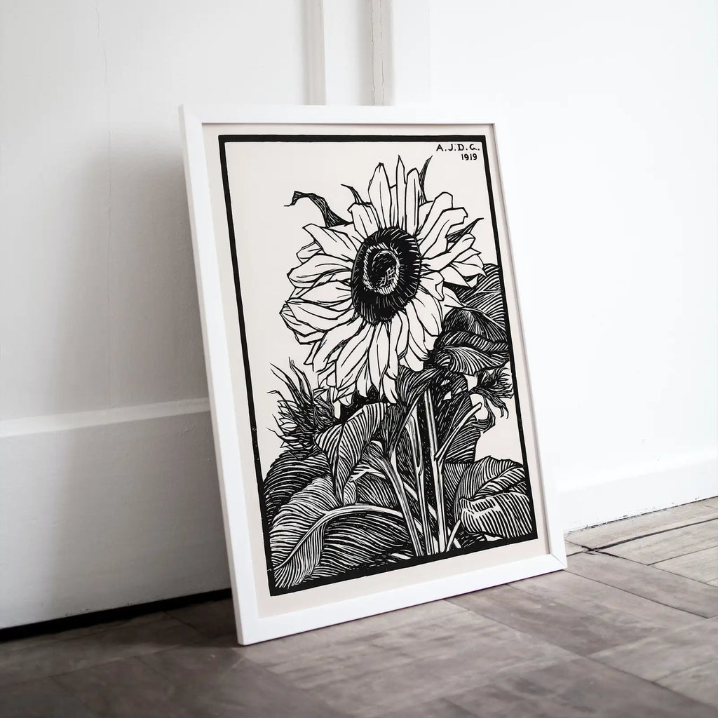 Included artwork preview showing first selection of artworks from Vintage Sunflower Print Printable Wall Art. Art Nouveau Floral Print. Instant Download Poster Black and White Wall Art. Art Nouveau Poster.