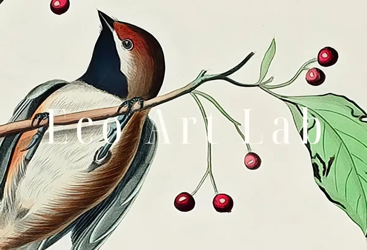 Vintage Three Birds Perched on Branch Painting. Instant Download Printable Wall Art. Bird Painting. Birds Decor Wall Art Prints. Bird Poster – Printable Wall Art