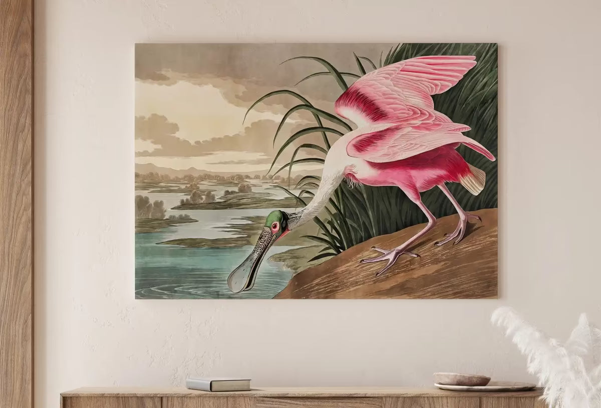 Vintage Tropical Bird Printable Wall Art. Pink Spoonbill Wildlife Nature Colorful Tropical Decor. Instant Download. Bird Poster Art Print – Printable Wall Art