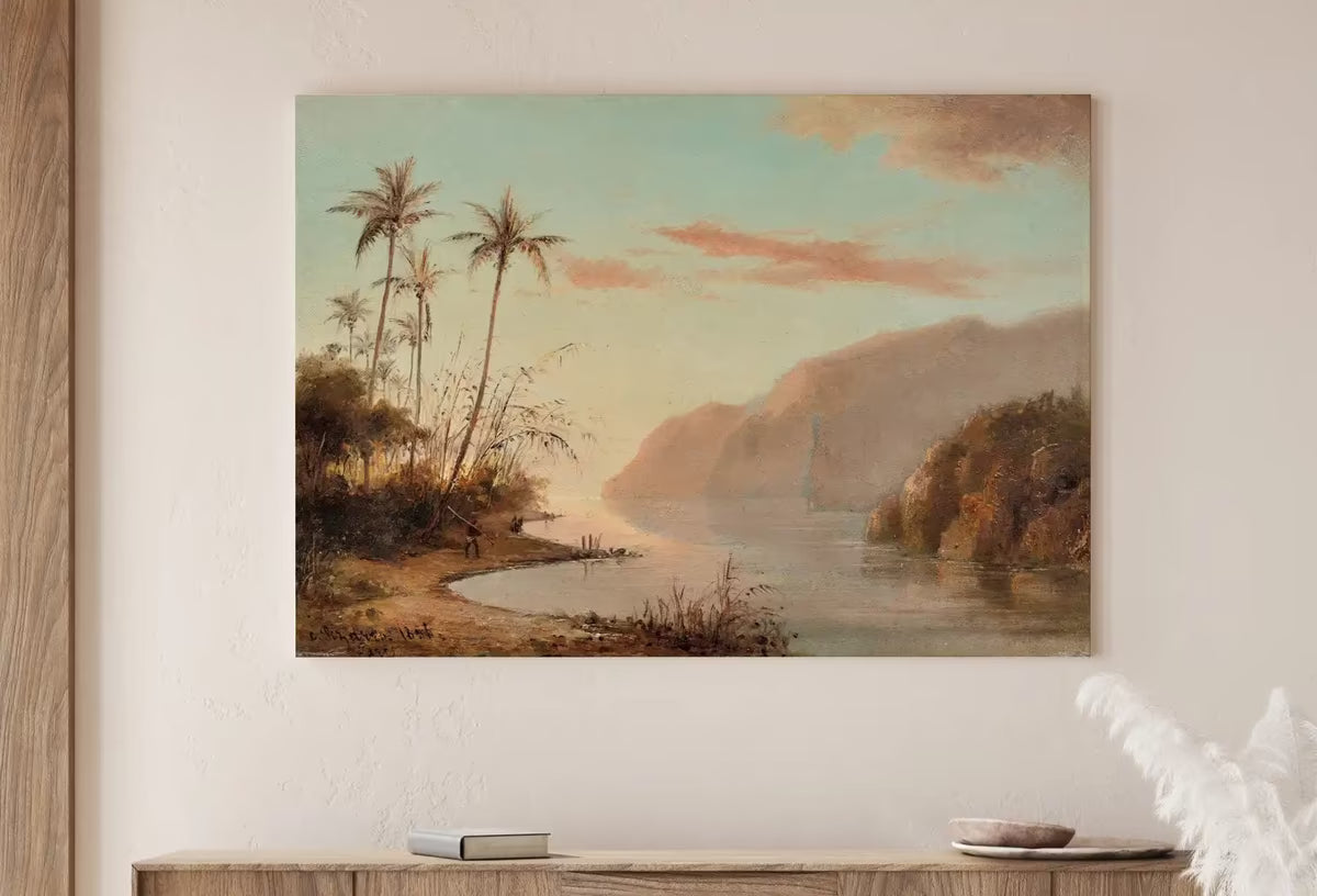 Virgin Islands Creek Landscape Antique Oil Painting. Instant Download Printable Wall Art. Abstract Vintage Nature Painting Digital Print – Printable Wall Art