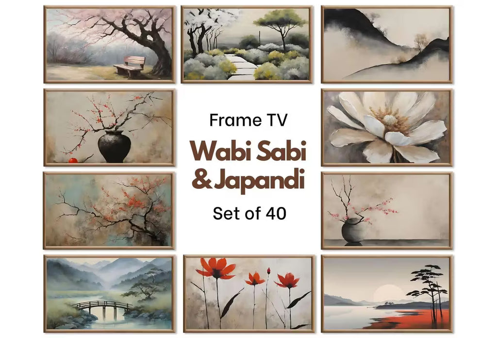 Wabi Sabi Frame TV Art – Japandi Wall Art – Minimalist Neutral TV Art Set – Wabisabi Japanese Art for Samsung Frame TV – 4K 8K Download – Frame TV Art Set