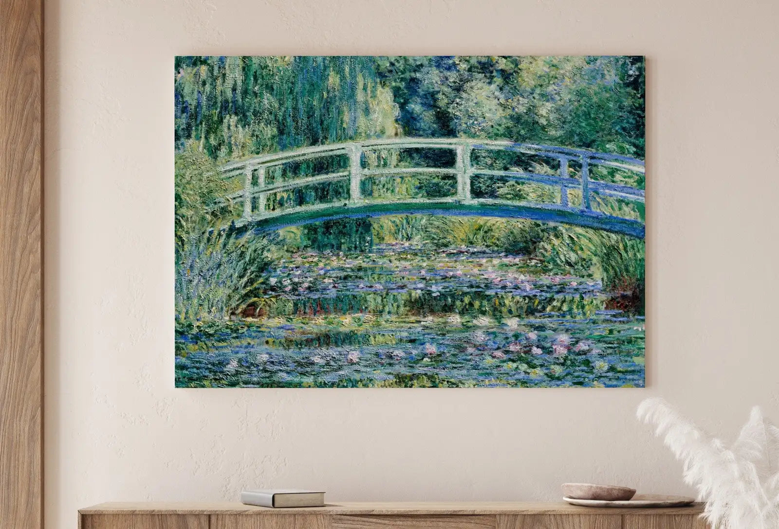 Nénuphars & pont, célèbre peinture de Claude Monet. Téléchargement instantané de décor vintage. Impression botanique de Monet à imprimer. Décor vintage
