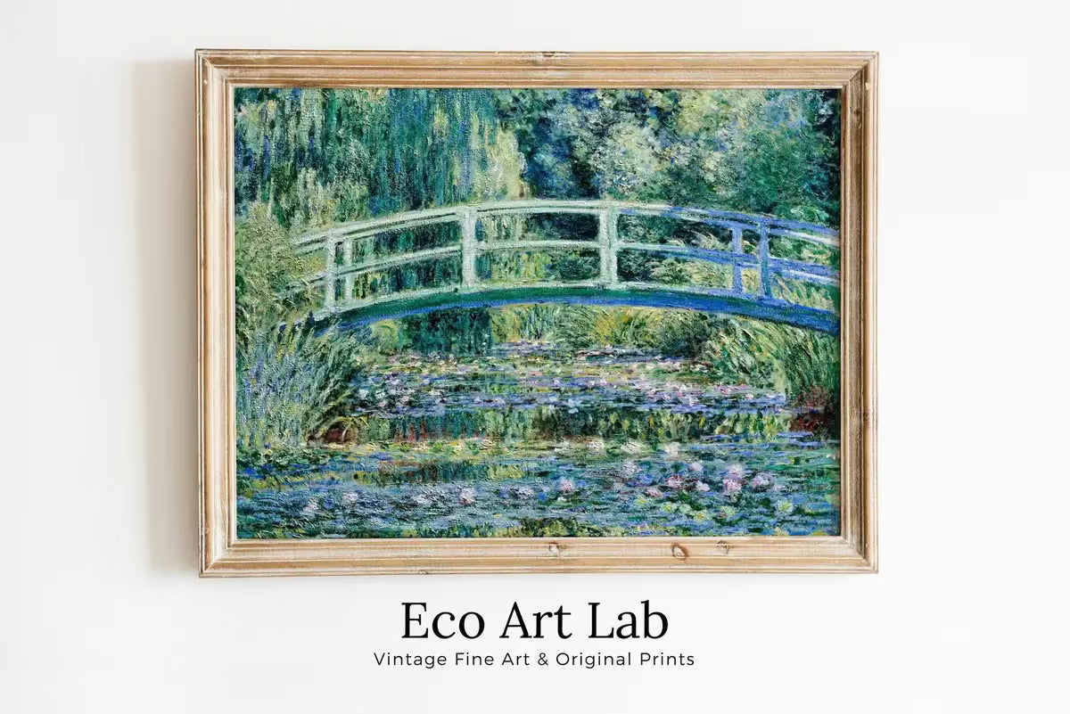Water Lilies & Bridge Famous Claude Monet Painting. Instant Download Vintage Decor. Monet Botanical Print Printable Wall Art. Vintage Decor – Printable Wall Art