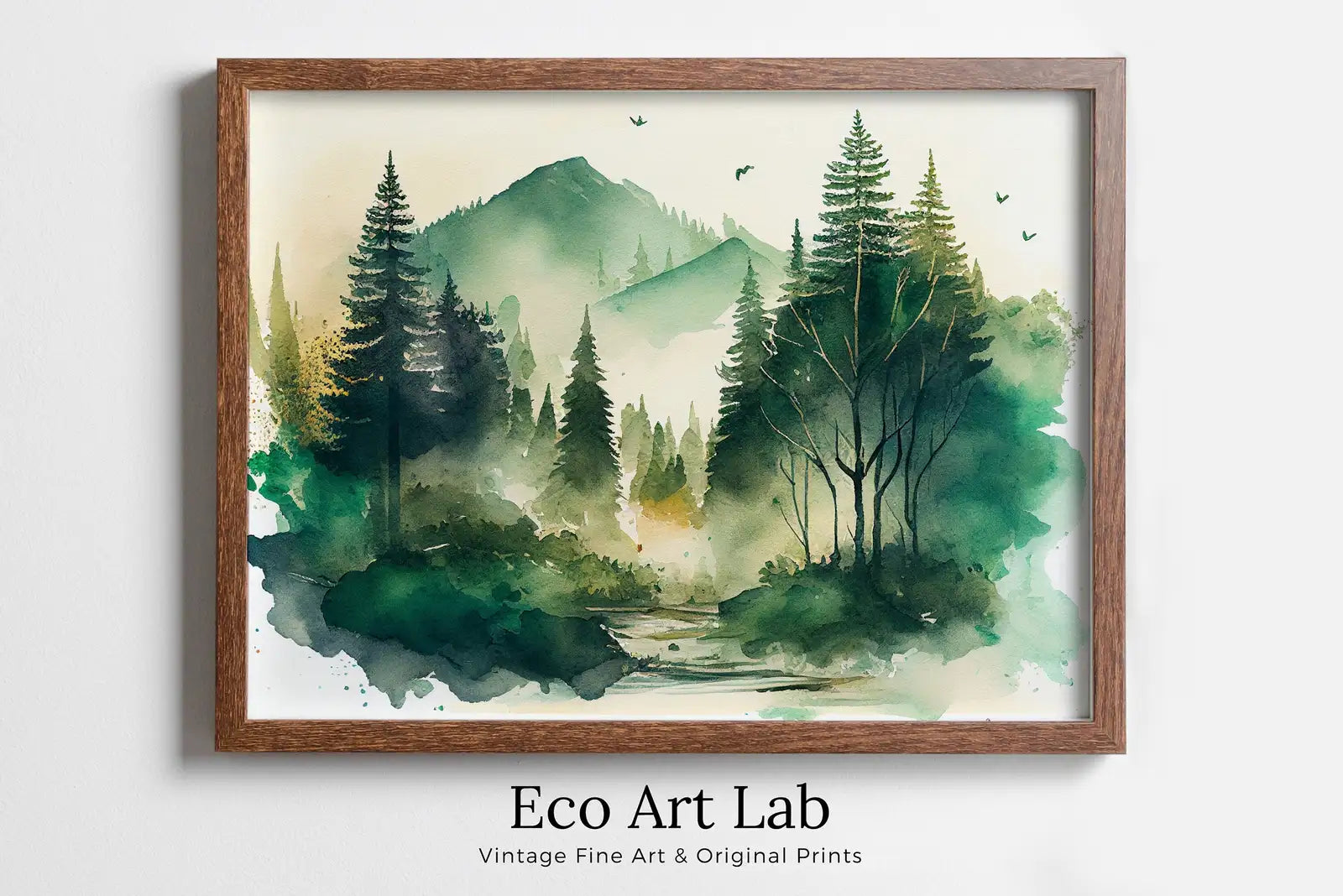 Watercolor Forest Mountain Printable. Landscape Forest Printable Wall Art. Minimalist Forest Trees Painting Print. Digital Art. Nature Decor – Printable Wall Art Digital Download – Digital Download