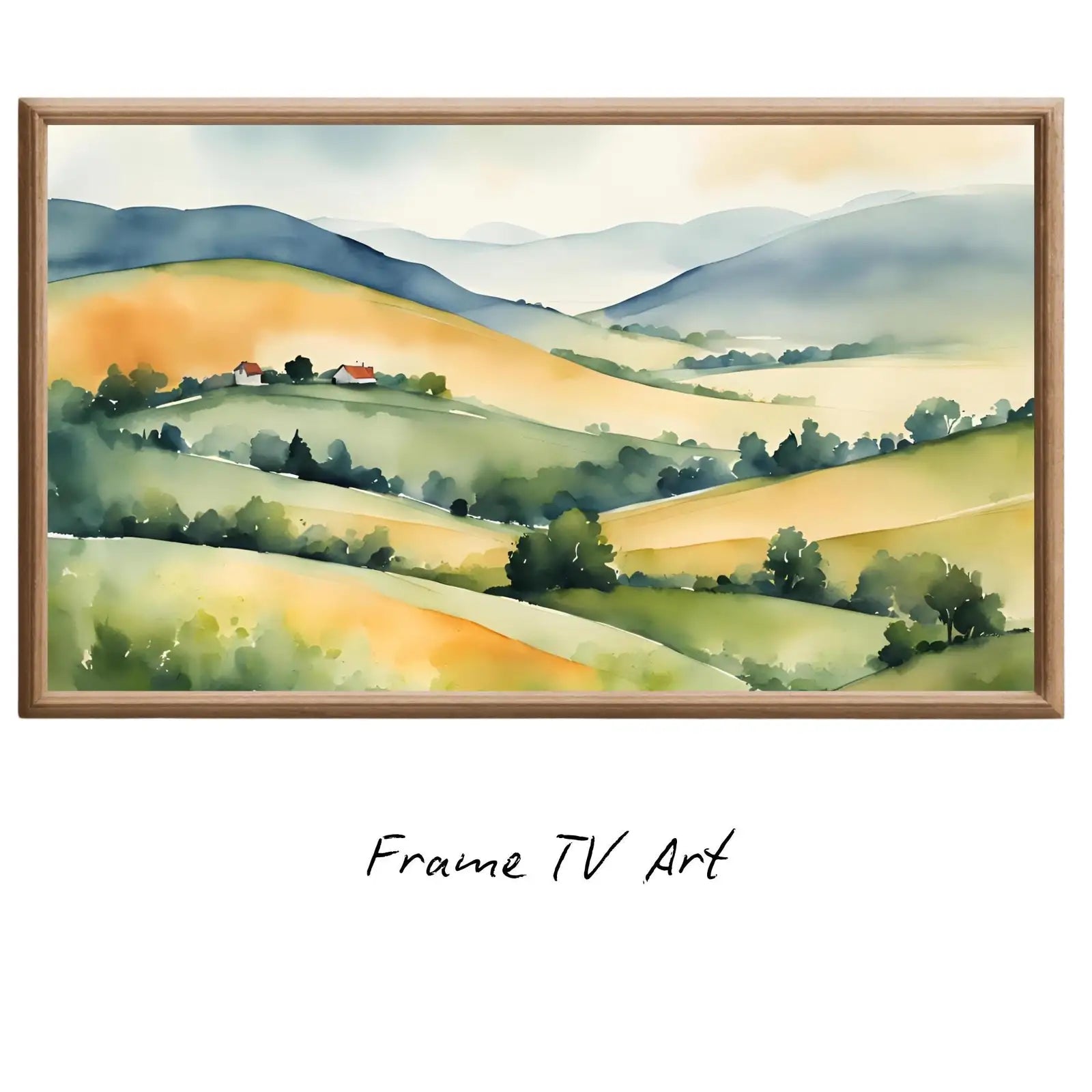 Watercolor Hills Art For Frame TV. Pastel Minimalist Decor For Samsung Frame TV. Colorful Landscape View For Frame TV 4K. – Frame TV Digital Download Art – Digital Download