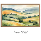 Watercolor Hills Art For Frame TV. Pastel Minimalist Decor For Samsung Frame TV. Colorful Landscape View For Frame TV 4K. – Frame TV  Art
