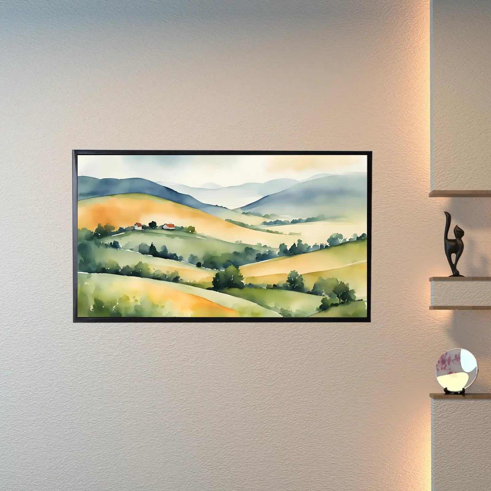 Watercolor Hills Art For Frame TV. Pastel Minimalist Decor For Samsung Frame TV. Colorful Landscape View For Frame TV 4K. – Frame TV Digital Download Art – Digital Download