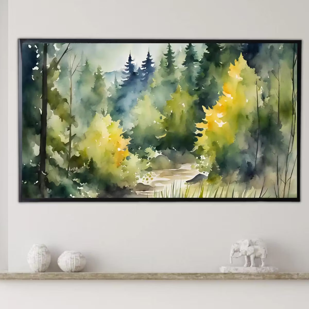 Watercolor Minimalist Art For Frame TV I Minimalist Mountain Landscape Decor I Nature Abstract  – Frame TV  Art