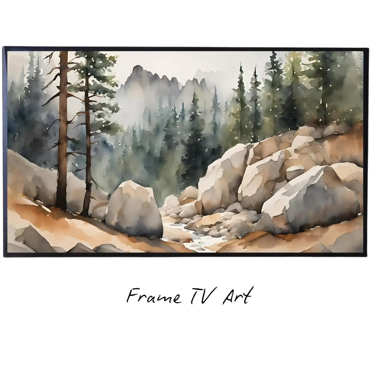 Watercolor Minimalist Landscape Decor. Frame TV Art for Samsung Frame TV. 4K Nature Scene Wall Art for Modern Homes. – Frame TV  Art