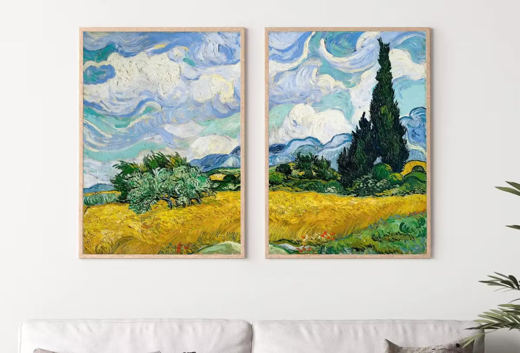 Wheat Field by Vincent van Gogh. Set of 2 Prints. Printable Famous Fine Art Prints. Instant Download Vintage Painting. 2 Piece Wall Art – Printable Wall Art Set