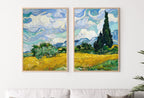 Detail view of artwork from Wheat Field by Vincent van Gogh. Set of 2 Prints. Printable Famous Fine Art Prints. Instant Download Vintage Painting. 2 Piece Wall Art. (variation 1)