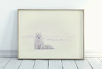 Renard arctique blanc dans la neige. Art mural imprimable. Téléchargement numérique de l’affiche d’art mural du renard. Impression numérique d’art de la nature. Téléchargement instantané de la décoration d’hiver