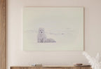 Renard arctique blanc dans la neige. Art mural imprimable. Téléchargement numérique de l’affiche d’art mural du renard. Impression numérique d’art de la nature. Téléchargement instantané de la décoration d’hiver