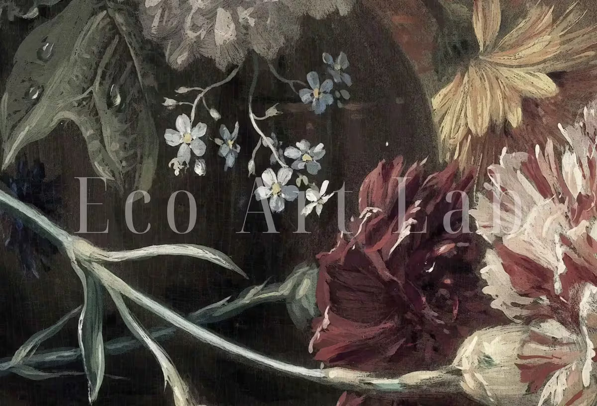 Wild Flower Still Life Painting | Neutral Vintage Wall Art | Printable Downloadable | Bouquet of Flowers | Botanical Farmhouse Print – Printable Wall Art