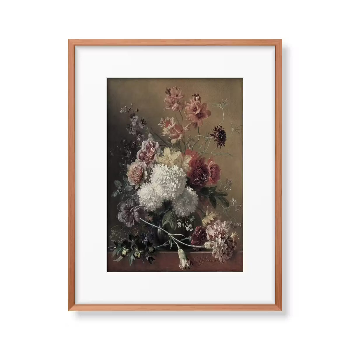 Wild Flower Still Life Painting | Neutral Vintage Wall Art | Printable Downloadable | Bouquet of Flowers | Botanical Farmhouse Print – Printable Wall Art