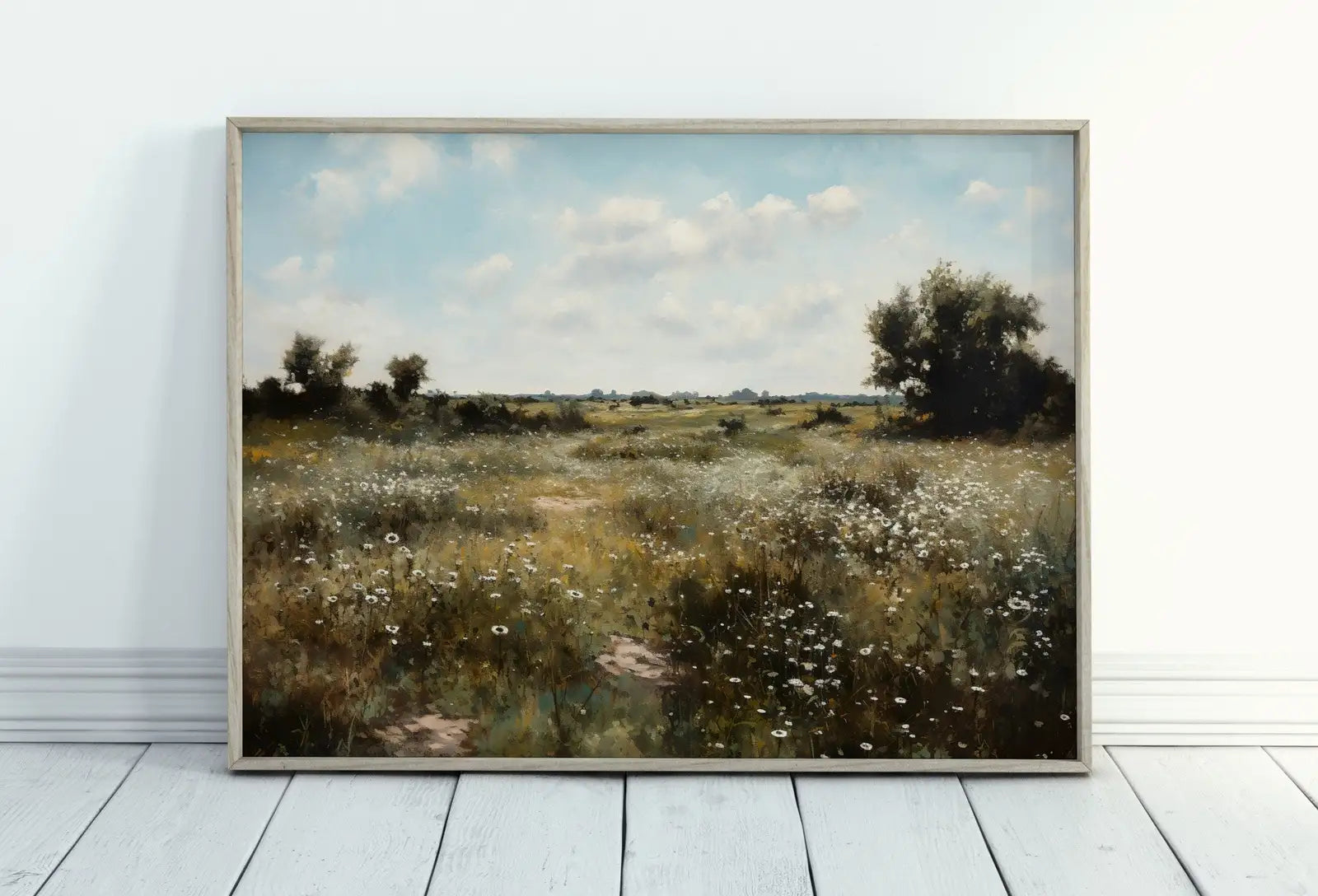 Wildflower Field Printable Art | Landscape Oil Painting | Country Field Wall Art | Vintage Landscape Art Print | Digital Download – Printable Wall Art Digital Download – Digital Download