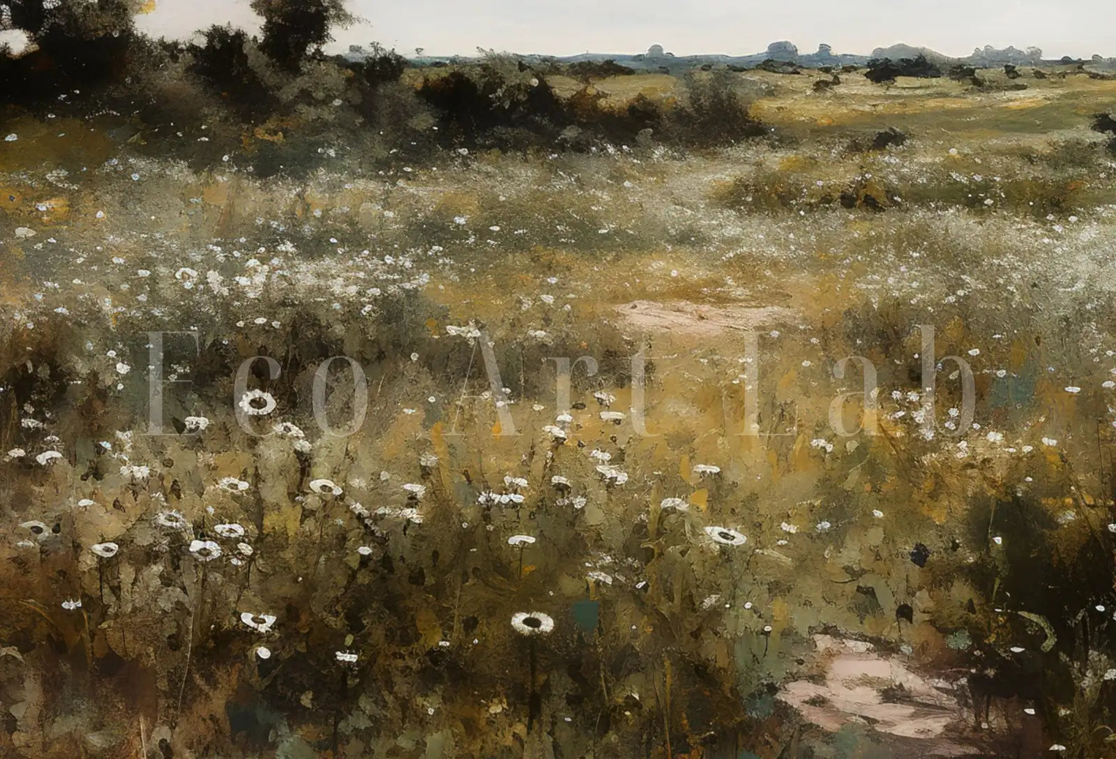 Wildflower Field Printable Art | Landscape Oil Painting | Country Field Wall Art | Vintage Landscape Art Print | Digital Download – Printable Wall Art Digital Download – Digital Download