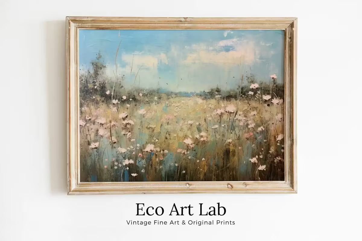 Wildflower Field Printable | Farmhouse Decor | Landscape Painting | Cottagecore Decor |  – Printable Wall Art
