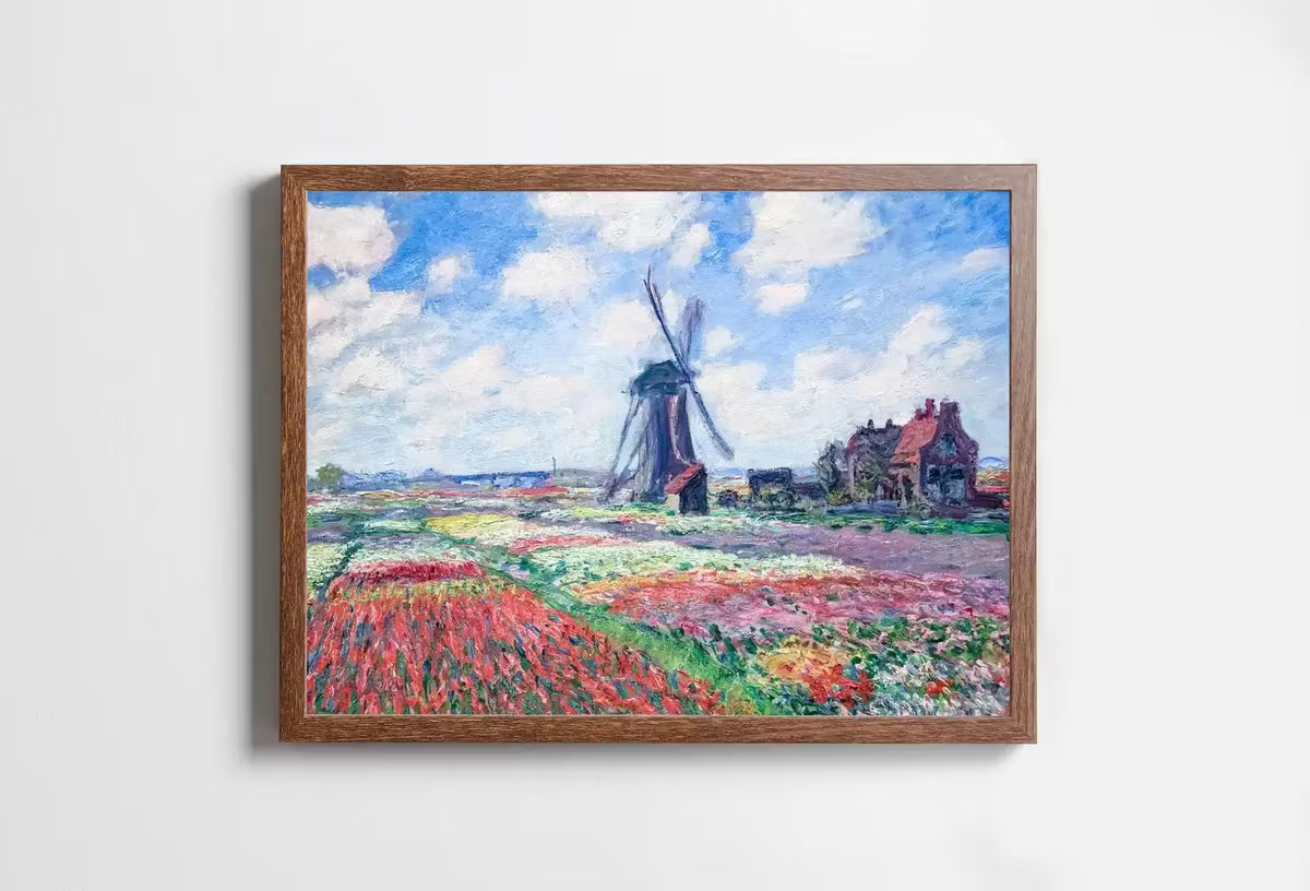Windmill in Tulip Field Famous Claude Monet Painting. Instant Download Vintage Decor. Monet Botanical Printable Wall Art. Vintage Decor – Printable Wall Art