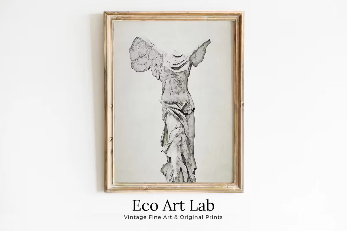Winged Victory of Samothrace Greek Mythology Printable Wall Art. Greek Sculpture Decor, Aesthetic Minimalist Decor Greek Goddess Statue. – Printable Wall Art