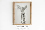 Framed view of Winged Victory of Samothrace Greek Mythology Printable Wall Art. Greek Sculpture Decor, Aesthetic Minimalist Decor Greek Goddess Statue. – printable wall art digital download.