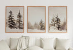 Winter Forest Landscape Printable. Set of 3 Prints. Snowy Forest Watercolor Painting. Printable Wall Art. 3 Piece Wall Art. Gallery Wall Set – Printable Wall Art Set