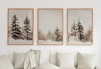 Winter Forest Landscape Printable. Set of 3 Prints. Snowy Forest Watercolor Painting. Printable Wall Art. 3 Piece Wall Art. Gallery Wall Set – Printable Wall Art Set (Digital Download) – Digital Download