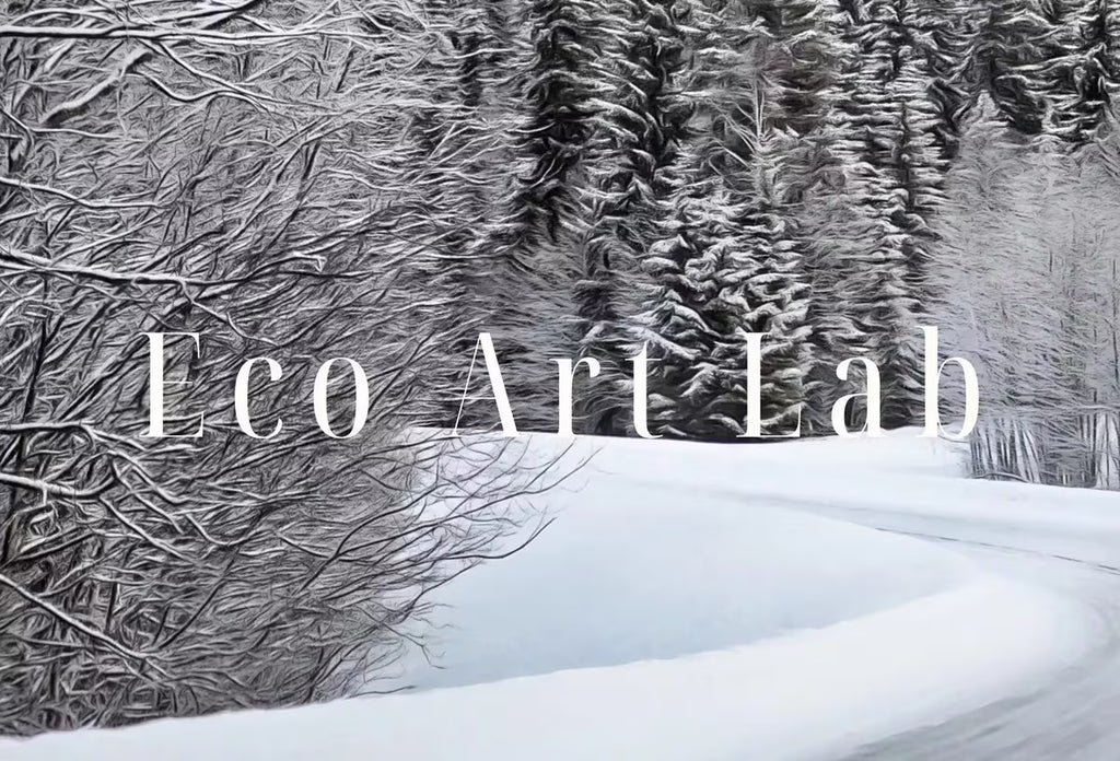 Winter Forest Trail Landscape Digital Painting. Printable Wall Art. Home or Office Decor. Nature Print Digital Winter Art. Instant Download – Printable Wall Art