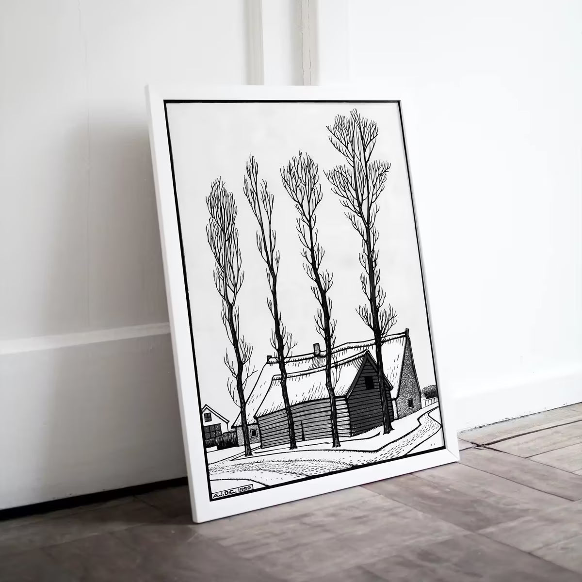 Winter Scene Vintage Art Nouveau Print. Instant Download Black and White Print. Julie De Graag Poster Printable Wall Art. Art Nouveau Poster – Printable Wall Art