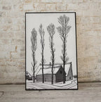 Winter Scene Vintage Art Nouveau Print. Instant Download Black and White Print. Julie De Graag Poster Printable Wall Art. Art Nouveau Poster – Printable Wall Art
