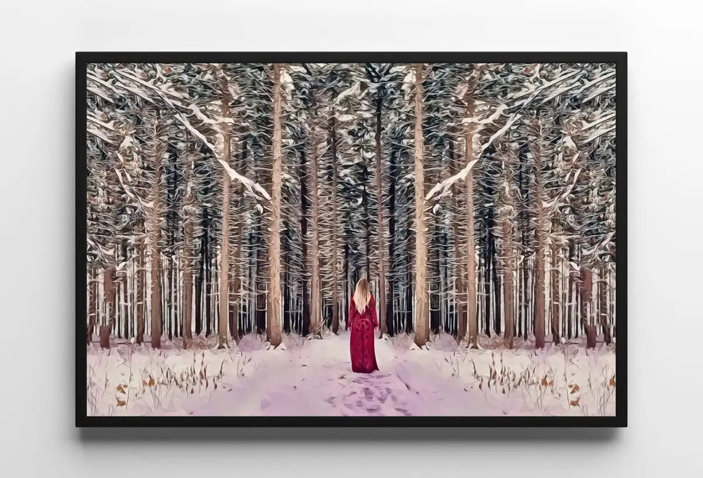 Woman Entering Forest, Fantasy Art Print Digital Painting, Abstract Printable Wall Art, Nature Print Digital Art Instant Download – Printable Wall Art Digital Download – Digital Download