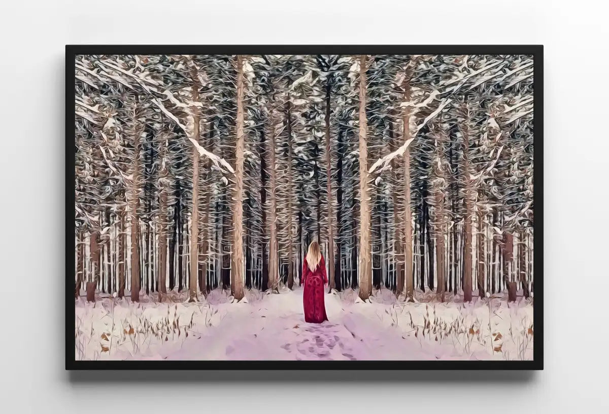 Woman Entering Forest, Fantasy Art Print Digital Painting, Abstract Printable Wall Art, Nature Print Digital Art Instant Download – Printable Wall Art Digital Download – Digital Download