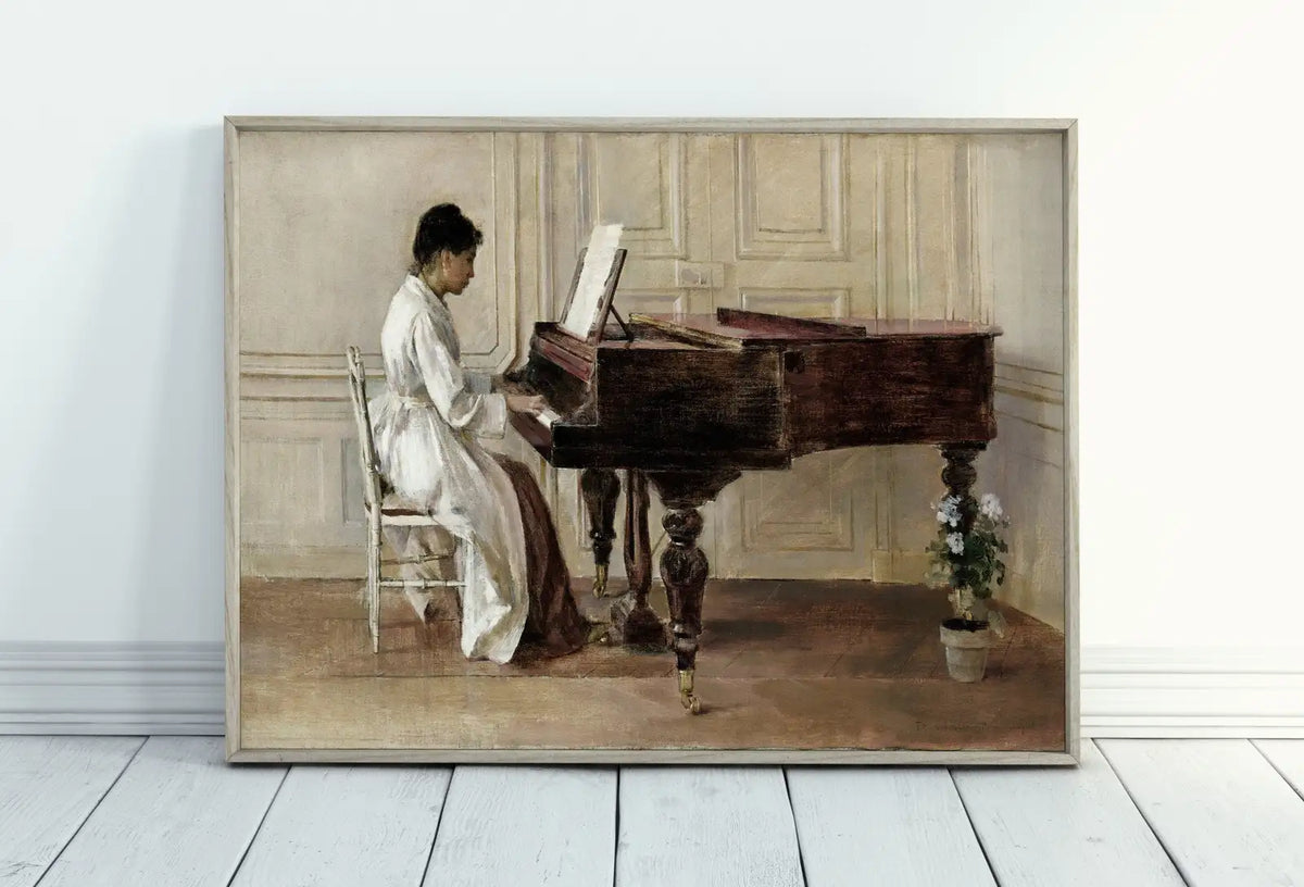 Included artwork preview showing first selection of artworks from Woman Pianist. (variation 2)